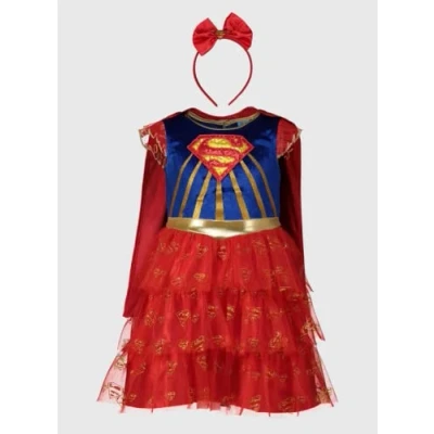 Image of Officially Licensed DC Comics Supergirl Fancy Dress Costume 3 4 Years