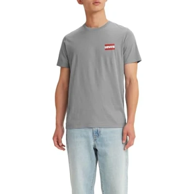 Image of Levi&#039;s Men&#039;s 2 Pack Crewneck Graphic Tee T Shirt, Sportswear High Rise / White+, S
