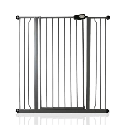 Image of Bettacare Child and Pet Gate, 100.8cm 108.4cm, Slate Grey, Extra Tall Gate 104cm in Height, Pressure Fit Stair Baby suitable for Dog or Barrier, Easy Installation