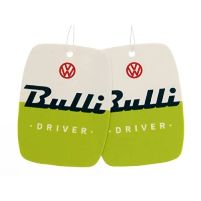 Image of BRISA VW Collection Volkswagen Air Freshener, Room Deodorizer for Cars T1 Bus Campervan Motif (Green Apple/Green/Set of 2)