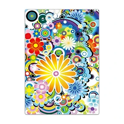 Image of Passport Holder Cover, PU Leather Travel Wallet Case Organiser for Passport, Business Cards, Credit Boarding Passes (Colorful Flowers)