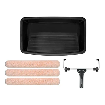 Image of ROLLINGDOG 18 Inch Large Paint Roller Set 18&quot; Frame, Microfiber Sleeves(Pack of 3), Tray