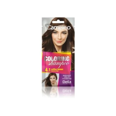 Image of Cameleo Coloring Shampoo Coffee Brown Quick and Easy Color Refreshing Washable Tone In 40ml