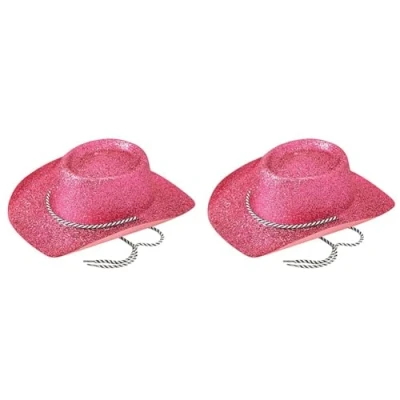 Image of Bristol Novelty BH634 Cowboy Hat Glitter Pink, womens, One Size
