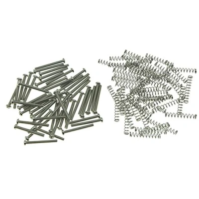 Image of Dopro 50pcs Metric Thread Humbucker Guitar Pickup Screws Height with Springs Fits Epiphone SG Import Pickups Nickel