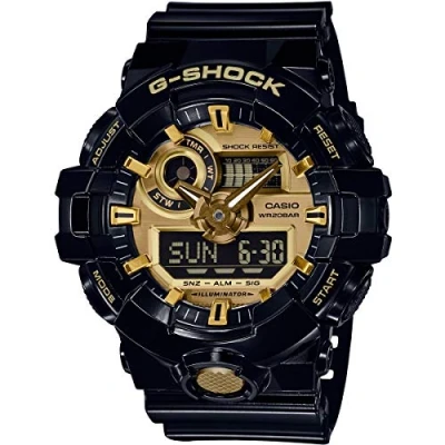 Image of Casio Mens Quartz Watch, Analogue Digital Display and Resin Strap GA 710GB 1AER