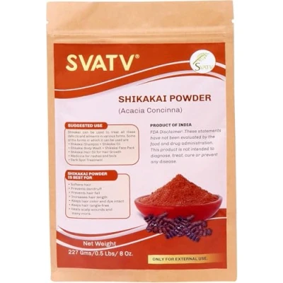 Image of SVATV Shikakai Powder (Acacia Concinna) Natural Hair Growth &amp; Ayurvedic Mask Strengthens and Repairs Damage 227grams