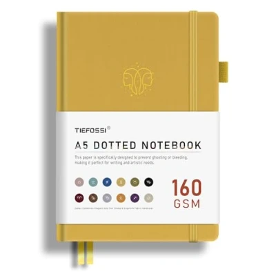 Image of TIEFOSSI Bullet Dotted Journal, 160GSM Bleed Proof Thick Paper, Constellations Dot Notebook, Gemini Journal for Women, 256 Numbered Grid Pages