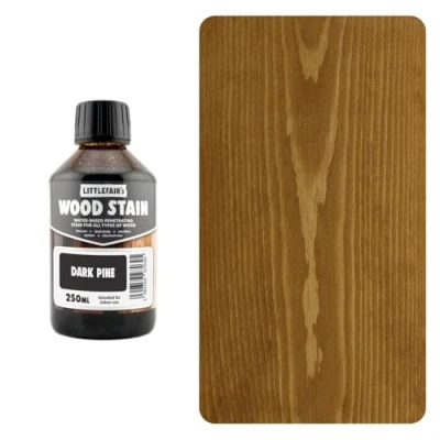 Image of Littlefair&#039;s Wood Stain Water Based 250 ml Indoor Furniture Light &amp; Dark Finishes Special Non Toxic Eco Friendly Formula for Crafts Colour: Pine