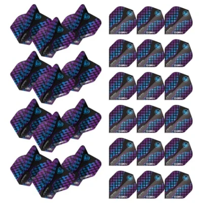 Image of WINMAU Prism Zeta Pattern Design Extra Thick dart flights 10 sets per pack (30 in total) (Black, Purple &amp; Blue)