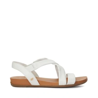 Image of Dune Ladies LANDIES Flat Sandals Size UK 6 Heel Casual White