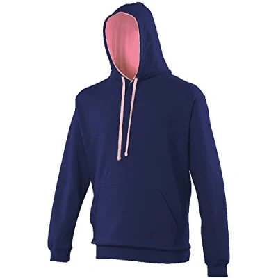 Image of AWDis Men&#039;s Varsity Hoodie, Multicoloured (Oxford Navy/Candyfloss Pink), Medium