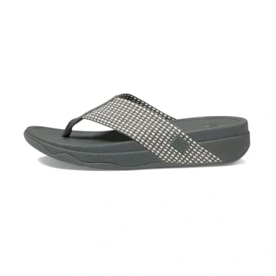 Image of FitFlop Women&#039;s Surfa Flip Flop, Pewter Mix, 6 UK