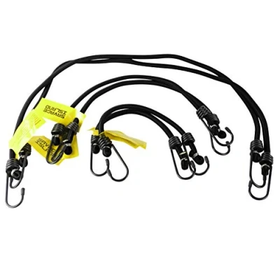Image of Savage Island Elasticated Bungees Cords Bungee Military Army Basha Straps Variety Pack 2 x 12, 18 + 30 (Black)
