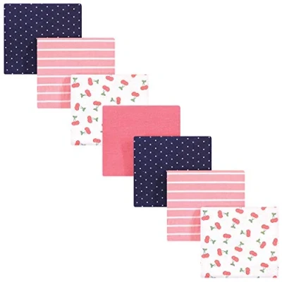 Image of Hudson Baby Unisex Cotton Flannel Receiving Blankets Bundle, Cherry, One Size