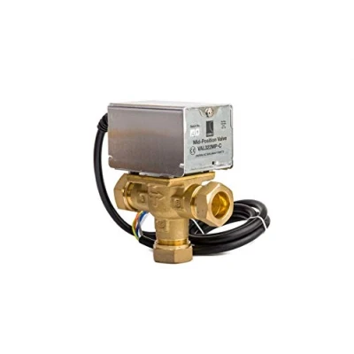 Image of Corgi VAL322MP C 3 Port Mid Position Motorised Valve, Chrome/Brass