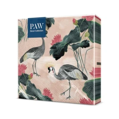 Image of PAW Paper Napkins 3 Layers (33 x 33 cm) I 20 Units Perfect for Birthdays, Parties, Weddings, Communion and Celebrations Coloured Cranes