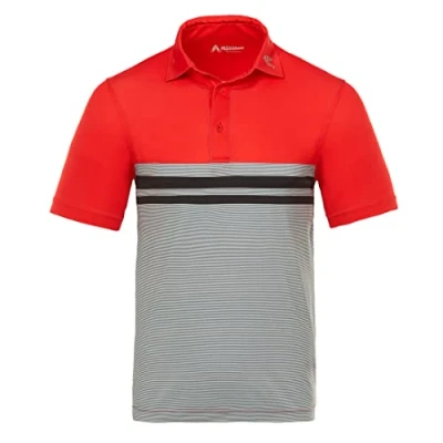 Image of Royal &amp; Awesome Block Red Golf Polo Shirts for Men, Tops Men&#039;s Shirts, Mens