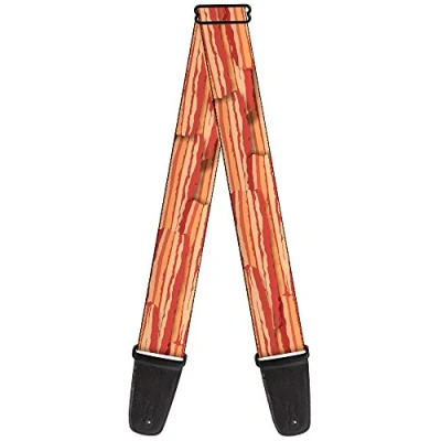 Image of Buckle Down Guitar Strap Bacon Stacked 2 Inches Wide