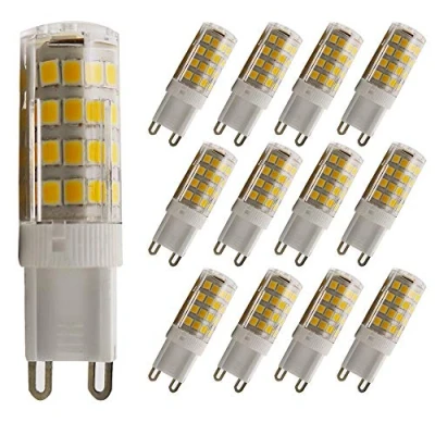 Image of G9 LED Bulb, AC 220 V, 5 W, 2700 3000 K Warm White, Energy Saving Lamps, Bulb Replacement, 360 Beam Angle, 12 Pieces