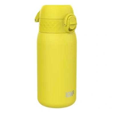 Image of Ion8 Insulated Steel Water Bottle, 320 ml/11 oz, Leak Proof, Easy to Open, Secure Lock, Dishwasher Safe, Carry Handle, Hygienic Flip Cover, Metal Durable Stainless Steel, Yellow