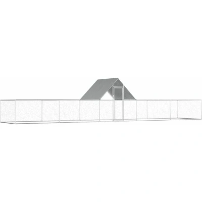 Image of vidaXL Chicken Coop 10x2x2 m Galvanised Steel