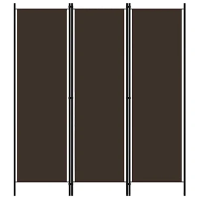 Image of vidaXL 3 Panel Room Divider Folding Screen Movable Partition Privacy Separator Wall Furniture Indoor Bedroom Office Brown 150x180 cm