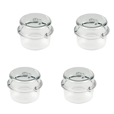 Image of FLAVOR PLUS Set of 4 Transparent Cups, Measuring Cup, Cup Compatible with Thermomix TM31, TM21, 3300.
