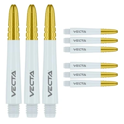 Image of WINMAU Dart Shaft Vecta Polycarbonate Stems 1 Set per pack (3 Darts Shafts in total) Professional Accessories White and Gold Intermediate