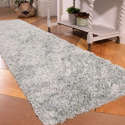 Image of Thick Soft Duck Egg Shaggy Shag Runner Rug Affordable Durable Fluffy Rugs Living Room Area Bedroom 60cm x 240cm