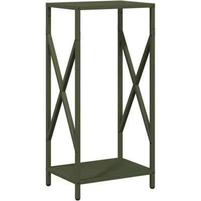 Image of vidaXL Firewood Rack Olive Green 34x25x70 cm Cold rolled steel