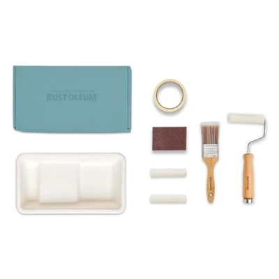 Image of Rust Oleum Ready to Roll Eco Paint Kit (Small) Bathroom Tile Matt Ocean Blues