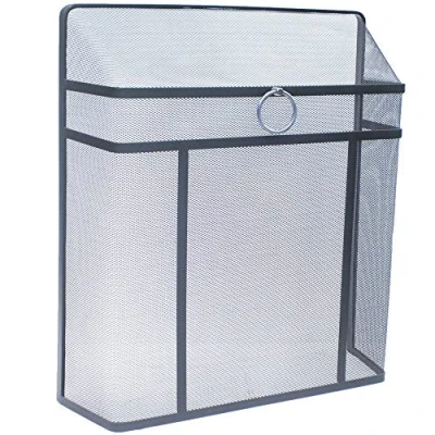 Image of Fire Vida Octon Spark Guard, Black &amp; Chrome Ring, 28 Inch Freestanding