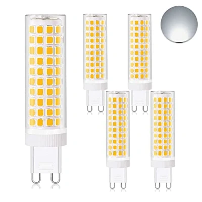 Image of HHZY G9 LED Bulb Non Dimmable, 12W Equivalent To 120W Halogen Bulbs, Light Bulb, 1200LM, AC 120V 240V, No Flicker, Capsule Lamps Energy Saving 5 Pack,Cool White 6000K