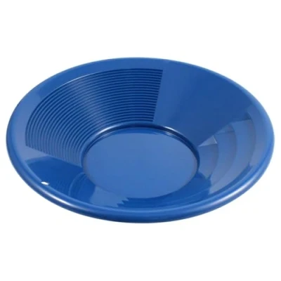Image of SE 12 Inch Gold Panning Pan Dual Riffles for Easier Mining and Prospecting, Blue