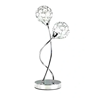Image of Sphere One Size 2 Globe Shape Light Chrome Table Lamp