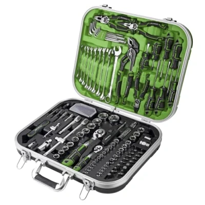 Image of Sealey Premier Mechanic&#039;s Tool Kit 144pc Hi Vis Green