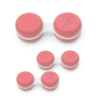 Image of SPORTS WORLD VISION 3 Pieces New Macaroon Pink Contact Lens Storage/Soaking Case for Left/Right Eyes Durable, Compact, Portable and Leakproof Cases Pcs