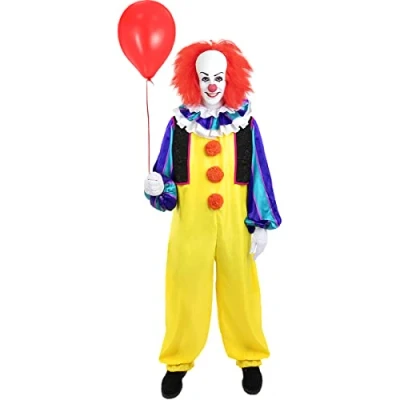 Image of Funidelia Pennywise Costume IT for man Horror Movies, Killer clown Costumes adults, accessory fancy dress &amp; props Halloween, carnival parties Size S Yellow