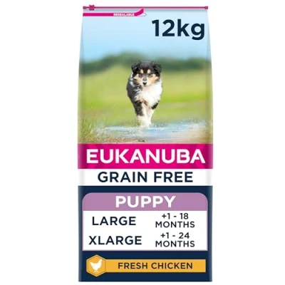 Image of Eukanuba Grain Free Complete Dry Dog Food for Puppy Large and Giant Breeds with Fresh Chicken 12 kg