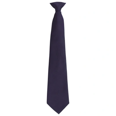 Image of Premier Unisex Adult Colours Fashion Plain Clip On Tie (Navy) One Size