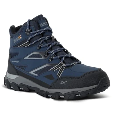 Image of Regatta Men&#039;s Breathable Holcombe Iii Walking Boots Navy Dark Steel, Size: UK 9