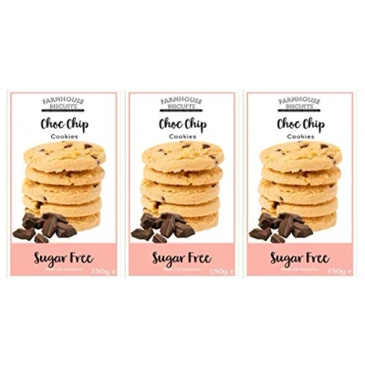 Image of Farmhouse Biscuits Sugar Free Chocolate Chip Cookies 150g (3 Pack)