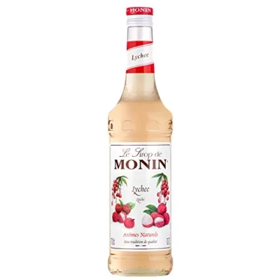 Image of MONIN Premium Lychee Syrup 700ml for Cocktails and Mocktails. Vegan Friendly, Allergen Free, 100% Natural Flavours Colourings. Perfect Martinis