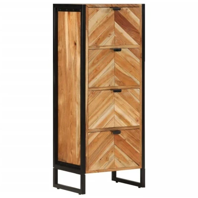 Image of vidaXL Bathroom Cabinet 40x30x100 cm Solid Wood Acacia and Iron