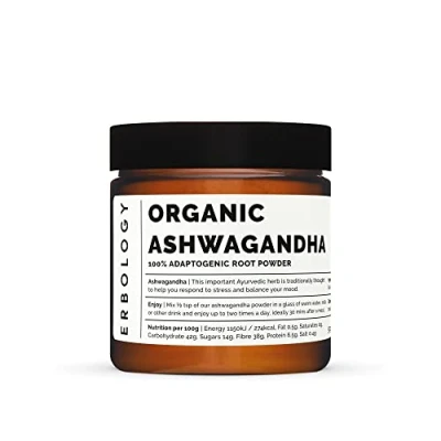 Image of 100% Organic Ashwagandha Powder 50g Sleep Aid Straight from Farm Raw, Vegan and Gluten Free Non GMO No Additives or Preservatives Recyclable Glass Jar
