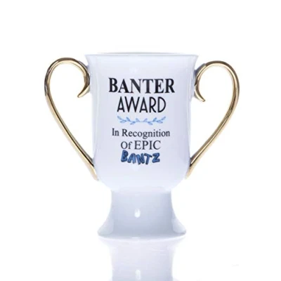 Image of Boxer Gifts MU3095 Banter Award Novelty Trophy Mug Funny Secret Santa Gift for Friends and Colleagues, Ceramic,MU3095