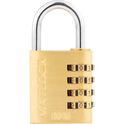 Image of Matlock 40mm Brass Combination Padlock 4 Dials