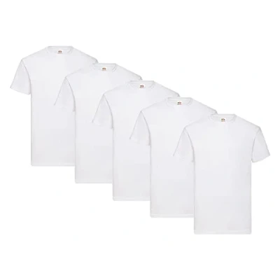 Image of Fruit of the Loom Pack 5 T shirts, x white + 1 HL Kauf notepad, size XXL