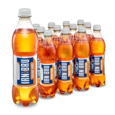 Image of IRN BRU Sugar Free Diet, 12 Pack Zero &amp; Low Calorie Fizzy Drinks Multipack Bottles x 500ml